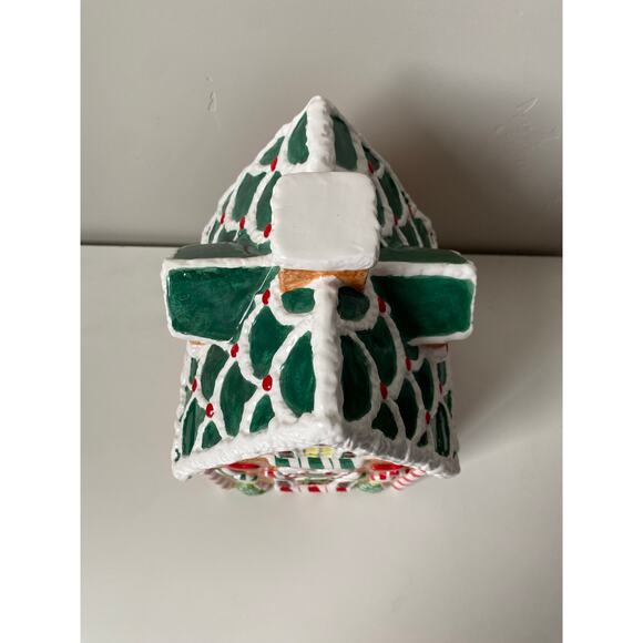 Potpourri Designs Hand Painted Gingerbread House Christmas Cookie Jar - Picture 5 of 11